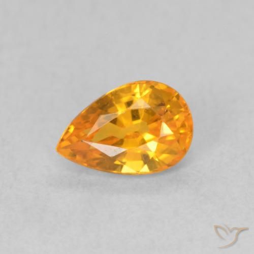 0.59ct Naturale Arancione brillante Zaffiro, Forma a pera, VVS-VS
