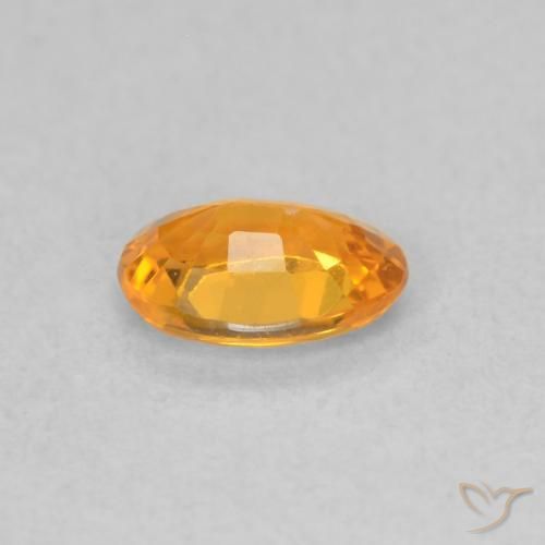 Zaffiro Arancione brillante naturale da 0.50 ct, Ovale, VVS-VS