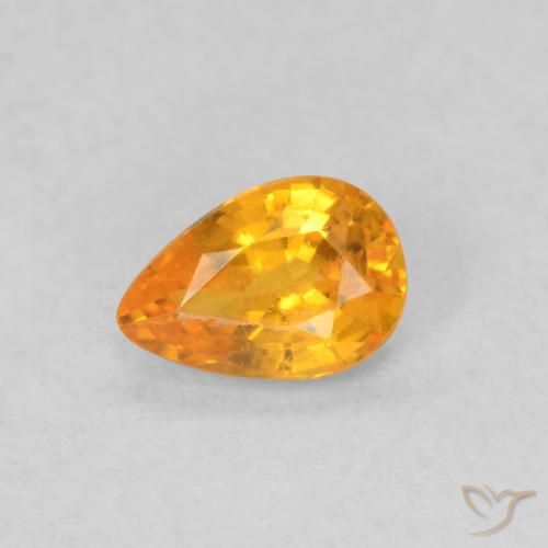 0.49ct Naturale Arancione brillante Zaffiro, Forma a pera, VVS-VS