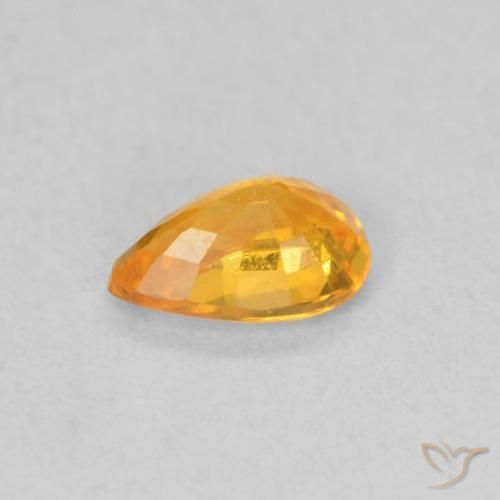 Zaffiro Arancione brillante naturale da 0.49 ct, Forma a pera, VVS-VS