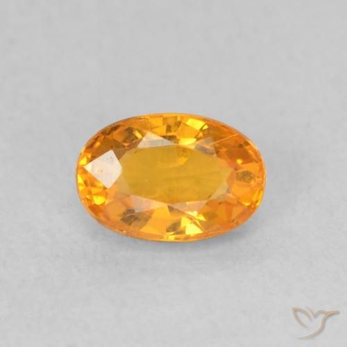 0.69ct Naturale Arancione brillante Zaffiro, Ovale, VVS-VS