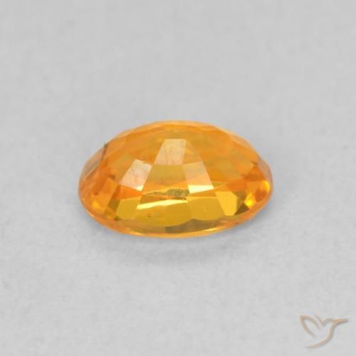 Zaffiro Arancione brillante naturale da 0.69 ct, Ovale, VVS-VS