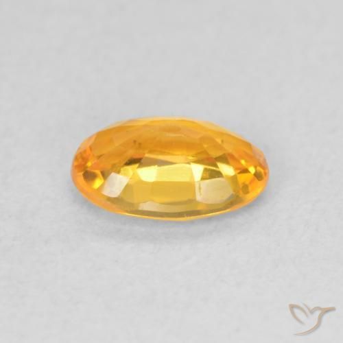 Zaffiro Arancione brillante naturale da 0.66 ct, Ovale, VVS-VS