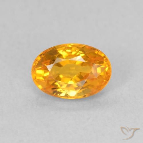 0.74ct Naturale Arancione brillante Zaffiro, Ovale, VVS-VS