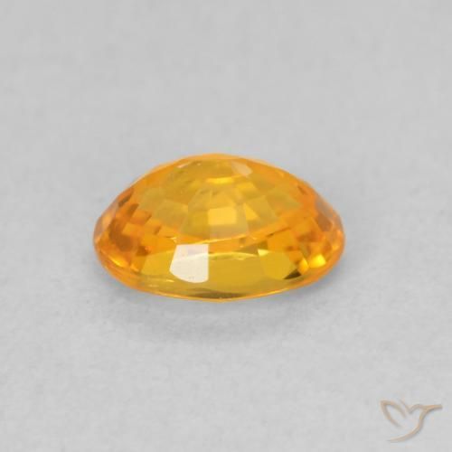 Zaffiro Arancione brillante naturale da 0.74 ct, Ovale, VVS-VS