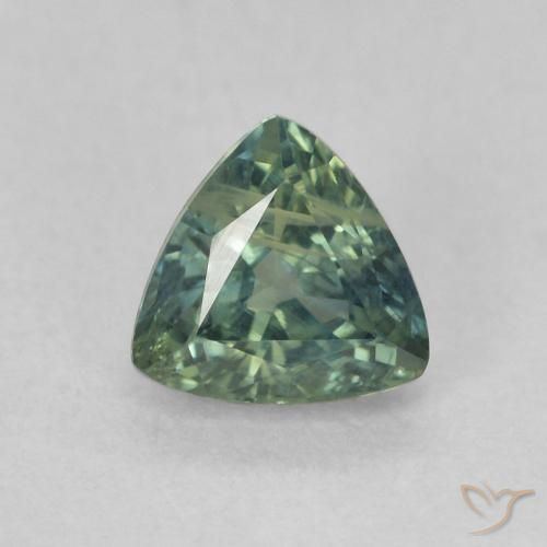0.79ct Naturale Blu verde Zaffiro, Taglio trillion, VS