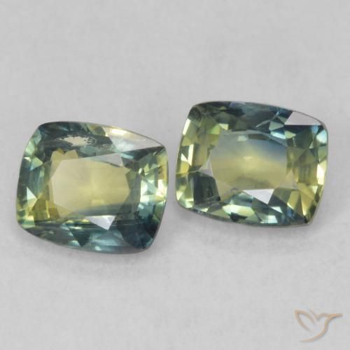 Gemme di Zaffiro Multicolore naturale da 1.46 ct, Cuscino, VS