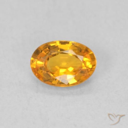 0.52ct Naturale Albicocca Arancia Zaffiro, Ovale, VS