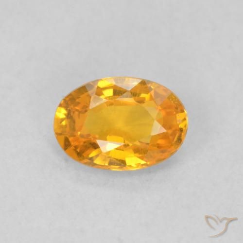 0.62ct Naturale Albicocca Arancia Zaffiro, Ovale, VS