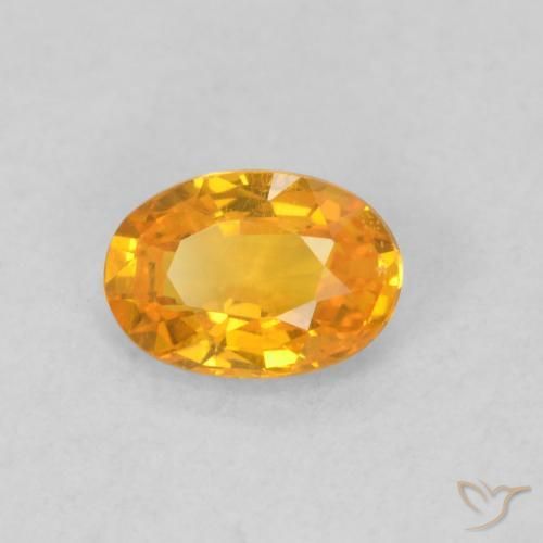 Zaffiro Albicocca Arancia naturale da 0.62 ct, Ovale, VS