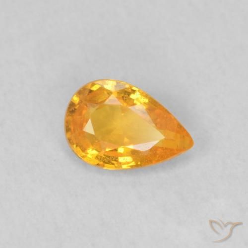 Zaffiro Arancio Medio naturale da 0.45 ct, Forma a pera, VS