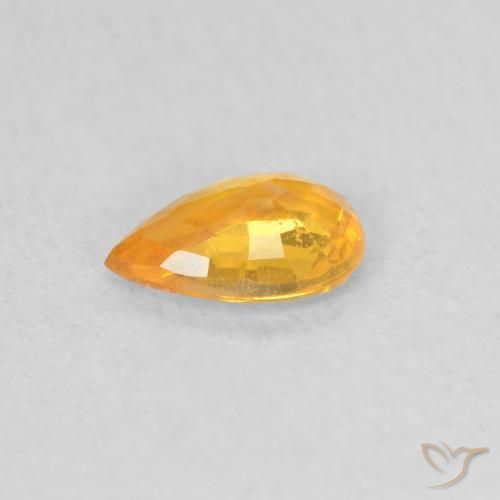 Zaffiro Arancio Medio naturale da 0.45 ct, Forma a pera, VS
