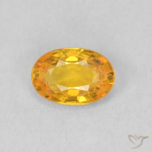 0.59ct Naturale Arancione brillante Zaffiro, Ovale, VS