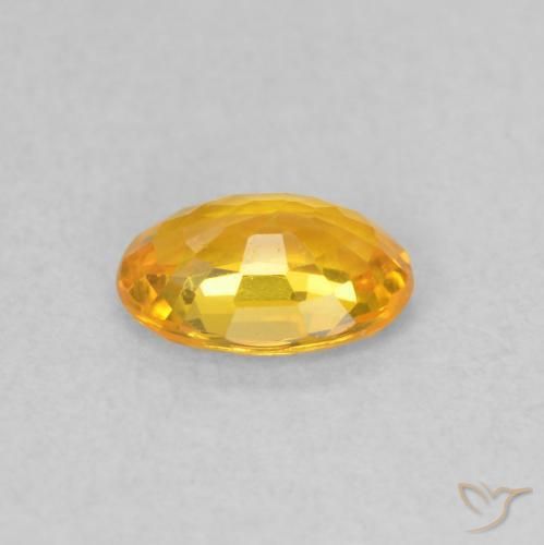Zaffiro Arancione brillante naturale da 0.59 ct, Ovale, VS