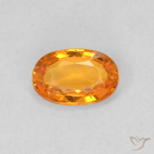 0.58ct Naturale Arancio Medio Zaffiro, Ovale, VVS-VS