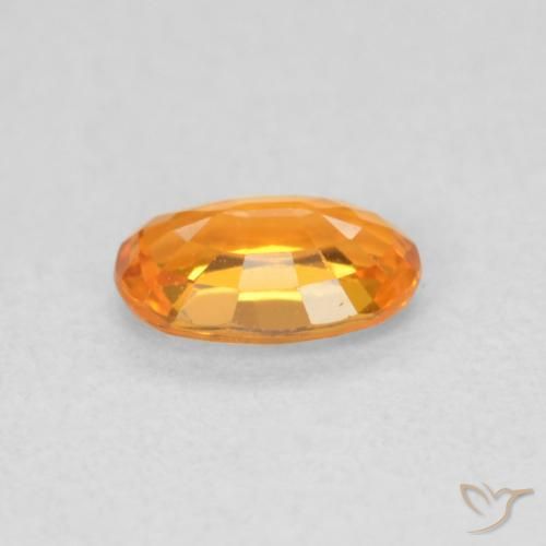 Zaffiro Arancio Medio naturale da 0.58 ct, Ovale, VVS-VS