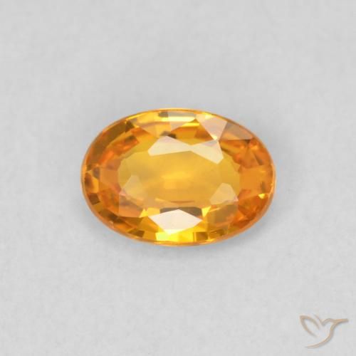 0.52ct Naturale Arancione brillante Zaffiro, Ovale, VVS-VS
