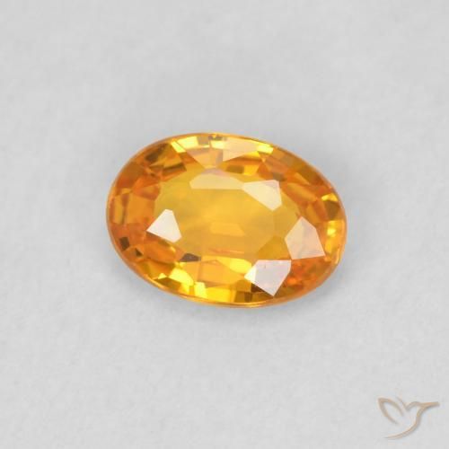 Zaffiro Arancione brillante naturale da 0.52 ct, Ovale, VVS-VS