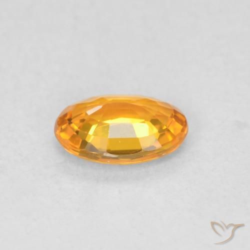 Zaffiro Arancione brillante naturale da 0.52 ct, Ovale, VVS-VS