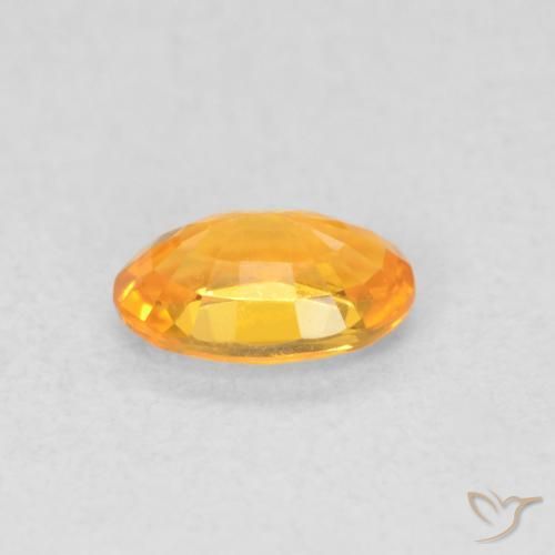 Zaffiro Arancione brillante naturale da 0.54 ct, Ovale, VVS-VS