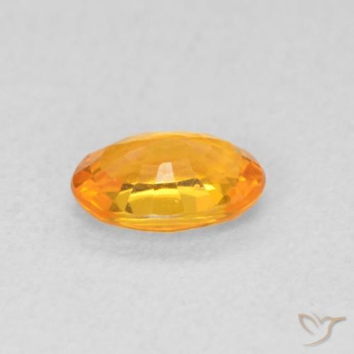 Zaffiro Arancione brillante naturale da 0.61 ct, Ovale, VVS-VS