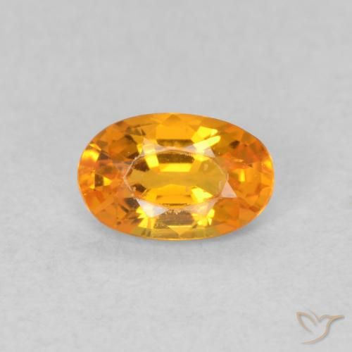 0.59ct Naturale Arancione brillante Zaffiro, Ovale, VVS-VS