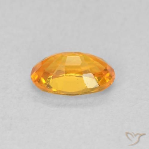 Zaffiro Arancione brillante naturale da 0.59 ct, Ovale, VVS-VS