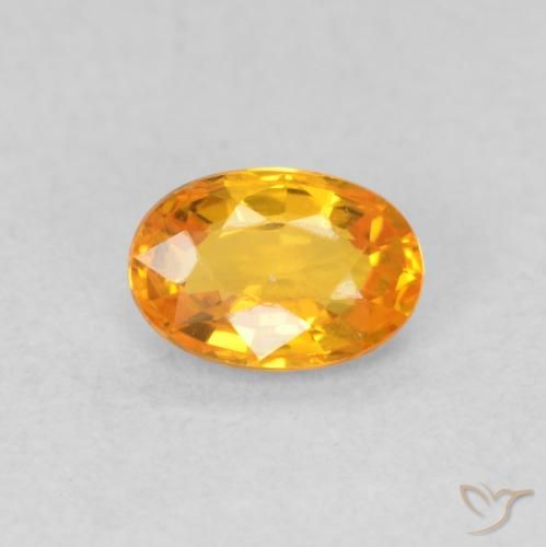 0.55ct Naturale Arancione brillante Zaffiro, Ovale, VVS-VS