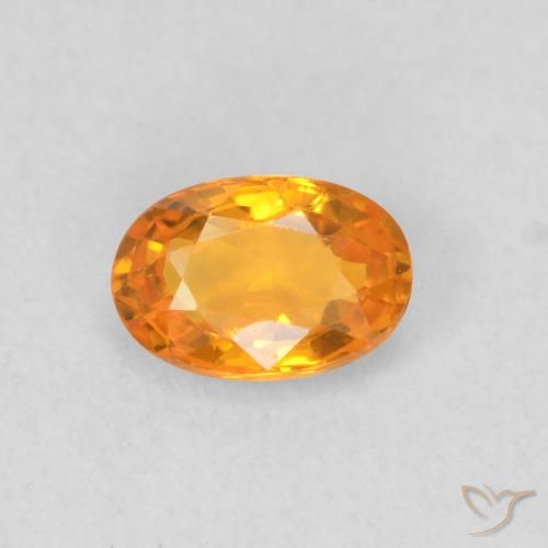 0.55ct Naturale Arancio Medio Zaffiro, Ovale, VVS-VS