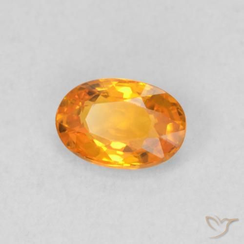 Zaffiro Arancio Medio naturale da 0.55 ct, Ovale, VVS-VS