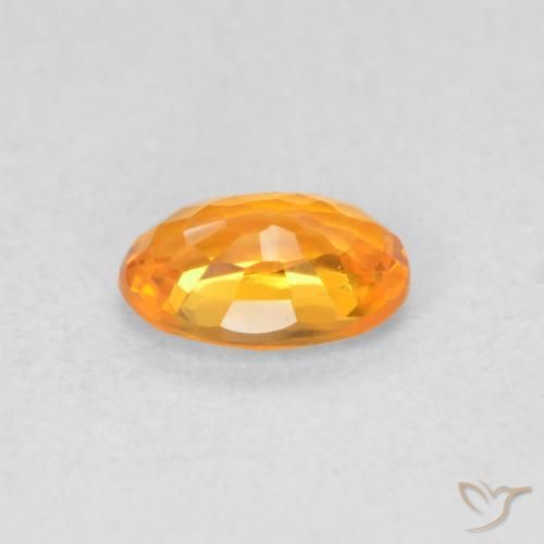 Zaffiro Arancio Medio naturale da 0.55 ct, Ovale, VVS-VS