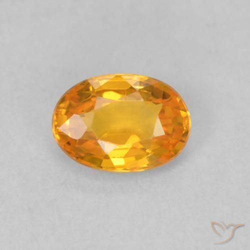 0.63ct Naturale Arancione brillante Zaffiro, Ovale, VVS-VS