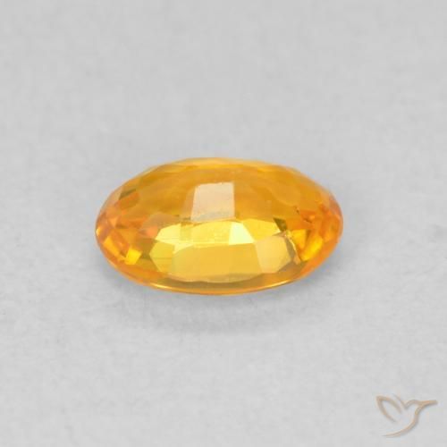 Zaffiro Arancione brillante naturale da 0.63 ct, Ovale, VVS-VS