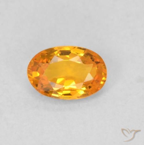 0.56ct Naturale Arancione brillante Zaffiro, Ovale, VVS-VS