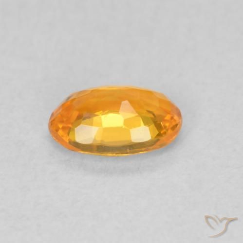 Zaffiro Arancione brillante naturale da 0.56 ct, Ovale, VVS-VS