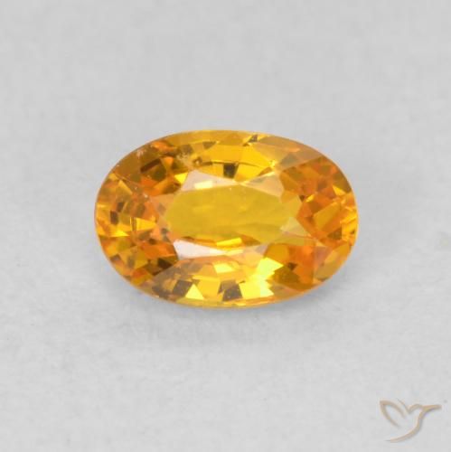 0.70ct Naturale Arancione brillante Zaffiro, Ovale, VVS-VS