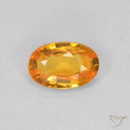 0.50ct Naturale Albicocca Arancia Zaffiro, Ovale, VVS-VS