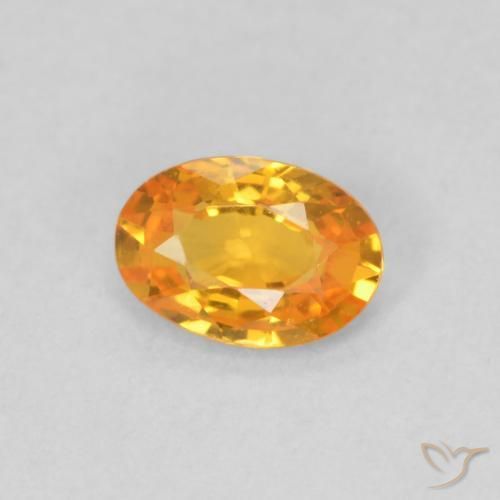 Zaffiro Albicocca Arancia naturale da 0.51 ct, Ovale, VVS-VS