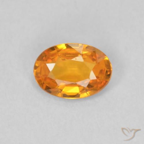 0.49ct Naturale Arancione brillante Zaffiro, Ovale, VVS-VS