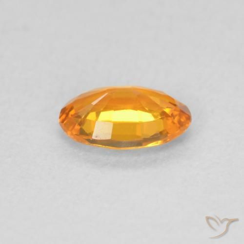 Zaffiro Arancione brillante naturale da 0.49 ct, Ovale, VVS-VS