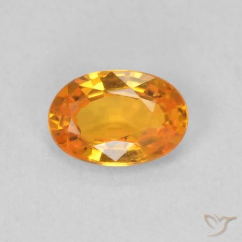 0.61ct Naturale Arancione brillante Zaffiro, Ovale, VVS-VS