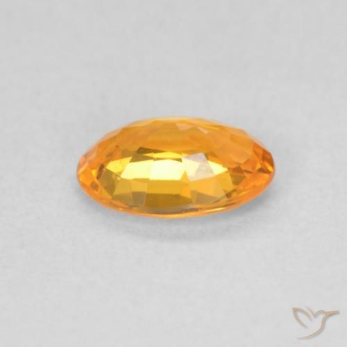 Zaffiro Arancione brillante naturale da 0.61 ct, Ovale, VVS-VS
