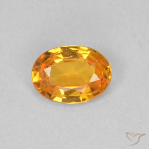 0.54ct Naturale Arancione brillante Zaffiro, Ovale, VVS-VS
