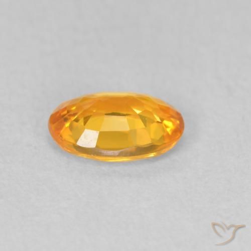Zaffiro Arancione brillante naturale da 0.54 ct, Ovale, VVS-VS
