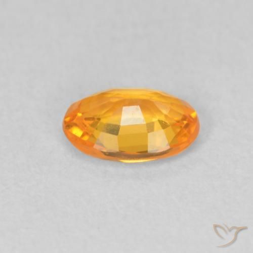 Zaffiro Arancione brillante naturale da 0.51 ct, Ovale, VVS-VS