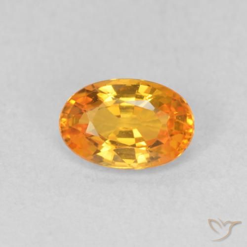 0.58ct Naturale Arancione brillante Zaffiro, Ovale, VVS-VS