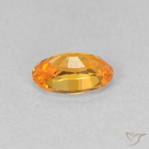 Zaffiro Arancione brillante naturale da 0.58 ct, Ovale, VVS-VS