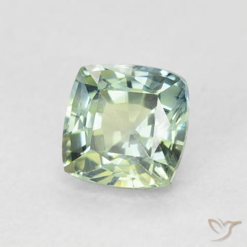 Zaffiro Verde muschio chiaro naturale da 0.75 ct, Cuscino, VVS-VS