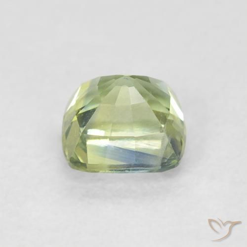 Zaffiro Verde muschio chiaro naturale da 0.75 ct, Cuscino, VVS-VS
