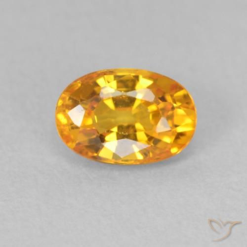 0.71ct Naturale Arancione brillante Zaffiro, Ovale, VVS-VS
